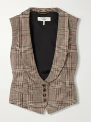 [Chloé] Chloé - Checked Wool-blend Vest - Light brown - FR 38 FR 38 Brown