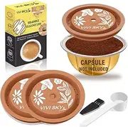 [VIVI SKY] Reusable Coffee Capsule Lids Work with Nespresso Pods Vertuoline,Food Grade Silicon Caps Used for Every Sizes of Reusable Nespresso Refillable Capsule(Silicon Vertuoline Lids- 3PCS)