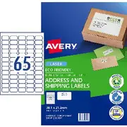 Avery 65UP Laser Eco Friendly Address Labels White 20 Sheets