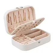 Small Jewelry Box, Travel Jewelry Case Portable Jewelry Organizer White