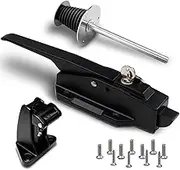 Preruner 0058 Safeguard Radial Latch Door Handle Complete Latch Kit, Walk in Cooler Door Handle Radial Latch (Frosted Black, 1/5 In-3/5 in(offset))