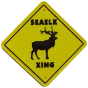 MARINE CORPS VMM-166 SEAELK XING CROSSING YELLOW DIAMOND HOOK & LOOP PVC PATCH