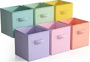 [Sorbus] Foldable Storage Cube Basket Bin - Great for Nursery Playroom Closet Home Organization (Pastel Multi-Color 6 Pack)