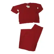 Anne Klein Womens Size M 2PC Comfy Lounge Set Pullover Sweater Top & Pants Red