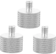 LALADEFIEE 3Pcs Microphone Screw Adapter to Thread Mount Connectors for Mic Stand Tripod Light Stands and Camera Accessories Durable Compact and Resistant