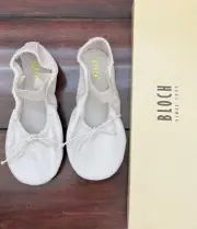 New Bloch Dansoft #S0205g Childs White Full Sole Leather Ballet Dance Shoes
