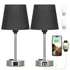 Table Lamps for Bedrooms Set of 2 Bedside - Nightstand Bedroom Lamp with Black