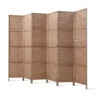 Artiss 6 Panel Room Office Divider Screen Privacy Timber Foldable Natural Stand