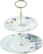 New Royal Doulton Royal Albert Alpha Foodie 2 Tier Cake Stand Fine Bone China