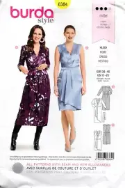 Burda Style Sewing Pattern 6384 Misses Wrap Dress Size 10-20