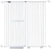 riin Extra Tall 150cm Pet Security Gate Metal Safety Guard Tension Pressure Mounted for Dog Cat Kitten Adjustable Width Range 129-135cm Largest Gap Between Bars 42mm Model A41
