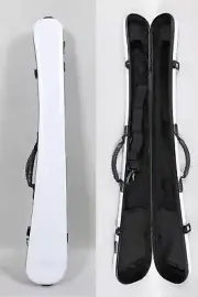 Upright Bass Bow Case: Durable White Carbon Fiber Hard Shell for 2pcs Bows