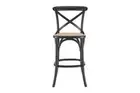Matt Blatt Melrose Cross Back Counter Stool (Black Birch/Rattan Seat),