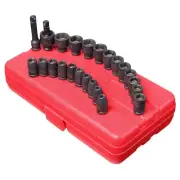 SUNEX TOOLS SAE/Metric Impact Socket Set 1/4" Drive w/ Storage Case (23-Piece)
