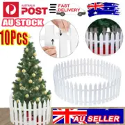 10Pcs Christmas Tree Fence Xmas Decoration DIY Decor Garden Picket Fence