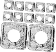 50pcs Square Gas Stove Burner Covers Aluminum Foil Liners for Oil Protection Heat Resistant Stove Top Protectors for Gas Cooktops