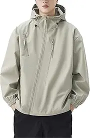 [DGHM-JLMY] Men's Hiking Jacket Windbreaker Outwear Lightweight Outdoor Travel Coat Soft Shell Trendy Hooded Jackets