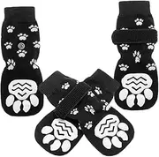 TOBBOMEY 2 Pairs Dog Socks Cotton Pet Socks Anti-Slip Design Breathable Paw Protectors for Outdoor Use