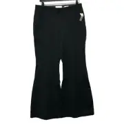 Anthropologie The Joni Pull On Flare Leg Pants Black Size L NWT