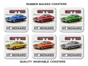 69 ' HOLDEN HT 308 GTS MONARO SET OF 6 QUALITY RUBBER DRINK COASTERS