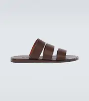 [Loro Piana] Loro Piana Naha leather slides AU 7 brown