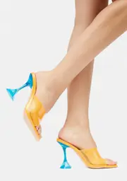[AZALEA WANG] Orange Blast Clear Heels
