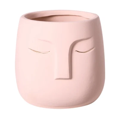 12cm Nordic abstract character shape flower pot colorful human face vase porch B