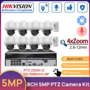 Hikvision 8CH Security CCTV System Outdoor 5MP 4XZoom PTZ IR IP Dome Camera MIC