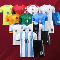 在飛比找蝦皮商城精選優惠-足球球衣足球服世界盃阿根廷球衣國家隊足球衣訓練服梅西兒童套裝