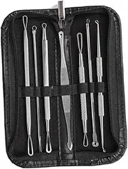 minkissy 7pc Tool Kit Pimple Sucker Blackhead Extractor Tools Grooming Kit for Skin