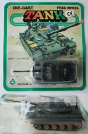 VINTAGE 80'S US ARMY TANK H8128 CHAR AMX30 DIE CAST FREE WHEEL SUMMER NEW !