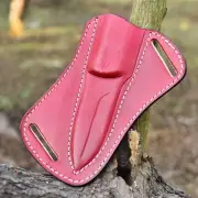 Handmade Leather Knife Sheath Pancake Fixed Blade Belt Sheath Multi-tool Holster