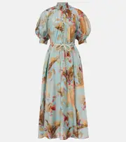 [Zimmermann] Zimmermann Ascension Billow floral silk maxi dress AU 8 blue