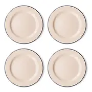 Dishy Enamelware 20cm Lunch Plate in Mocha Enamel 4 Pack