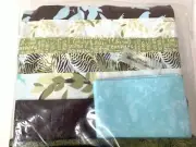 Table Runner Quilt Kit, 16" x 66" Brown,Green, Blue Fabrics + Thread/Bobbin, NIB
