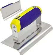 Concrete Hand Edger - Stainless Steel Concrete Finishing Trowel - Flat Finishing Trowel - Precision Trimming Tool with Ergonomic Grip for Concrete Projects and Construction