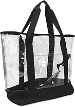 20" Large Clear Tote Bag with Small Pouch, Clear, Large