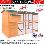 Chicken Coop Hen Chook House Cage Rabbit Hutch Nest Box Wood Outdoor vidaXL NEW