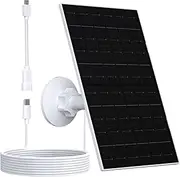 VUEBEE 7W Solar Panel for Eufycam, USB Solar Panel with USB-C Port, IP65 Waterproof, 360° Adjustable Bracket, White, Classic