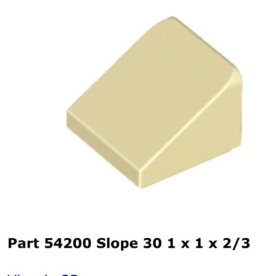 Lego 1x 54200 Tan Slope 30 1 x 1 x 2/3