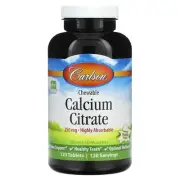 2 X Carlson, Chewable Calcium Citrate, Natural Vanilla, 250 mg, 120 Tablets