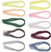 ECSiNG 10 Packs Crystal Flash Fly Tying Materials Fishing Flies Making Materials Spiral Jig Tieing Kit for Outdoor Fishing DIY Accessory 10 Colors