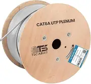 TSCables | Cat6A Plenum (CMP) 1000ft, 750Mhz, PoE++ (4PPoE) | 100% Solid Bare Copper | 23AWG Unshielded Twisted Pairs (UTP), Available in 7 Colors for Easy Identification Across Various Setups
