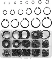 510Pcs Circlips Assorted,Metal C-Clip Assortment Set 19 Types Retaining E Clips(Φ3/4/5/6/7/8/9/10/12/14/16/18/20/22/24/26/28/30/32mm) for Internal External Shaft Fastener