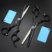 Hair Cutting Scissors, 6inch Professional Japan 440c Steel Black Dragon Handle Hair Scissors Haircut thinning Barber Cutting Shears Hairdressing Scissors