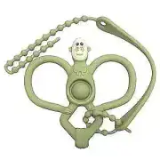 Kungfu Monkey Baby Teething Toys, with Stroller Holder Strap, Food Grade