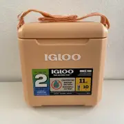 Igloo Tag Along Too 11qt Apricot Hard Sided Leak Resistant Cooler with Strap NEW