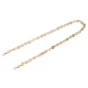 47" Acrylic Chain Purse Strap Replacement Luxury Handbag Strap White/Brown