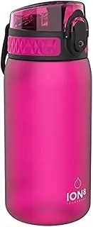 ion8 Pod Bottle 350 ml, Durable Water Bottle, Leakproof Sport Flask with Fast Flow for Rapid Hydration, BPA Free Plastic Bottle with Carrying Loop and Flip Lid (colour: pink)