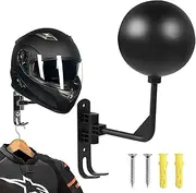 LAMCAN 180° Motorcycle Helmet Rack, Helmet Storage Hook, Rotatable, Metal Wall Mount. Helmet Holder Bike, Suitable for Motorcycle Bicycle Helmets, Hats, Baseball, Football Helmets